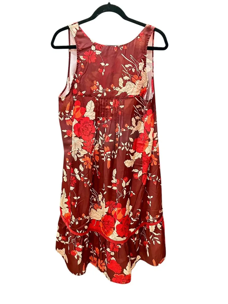 Tiny 70's floral print dress NWT red large