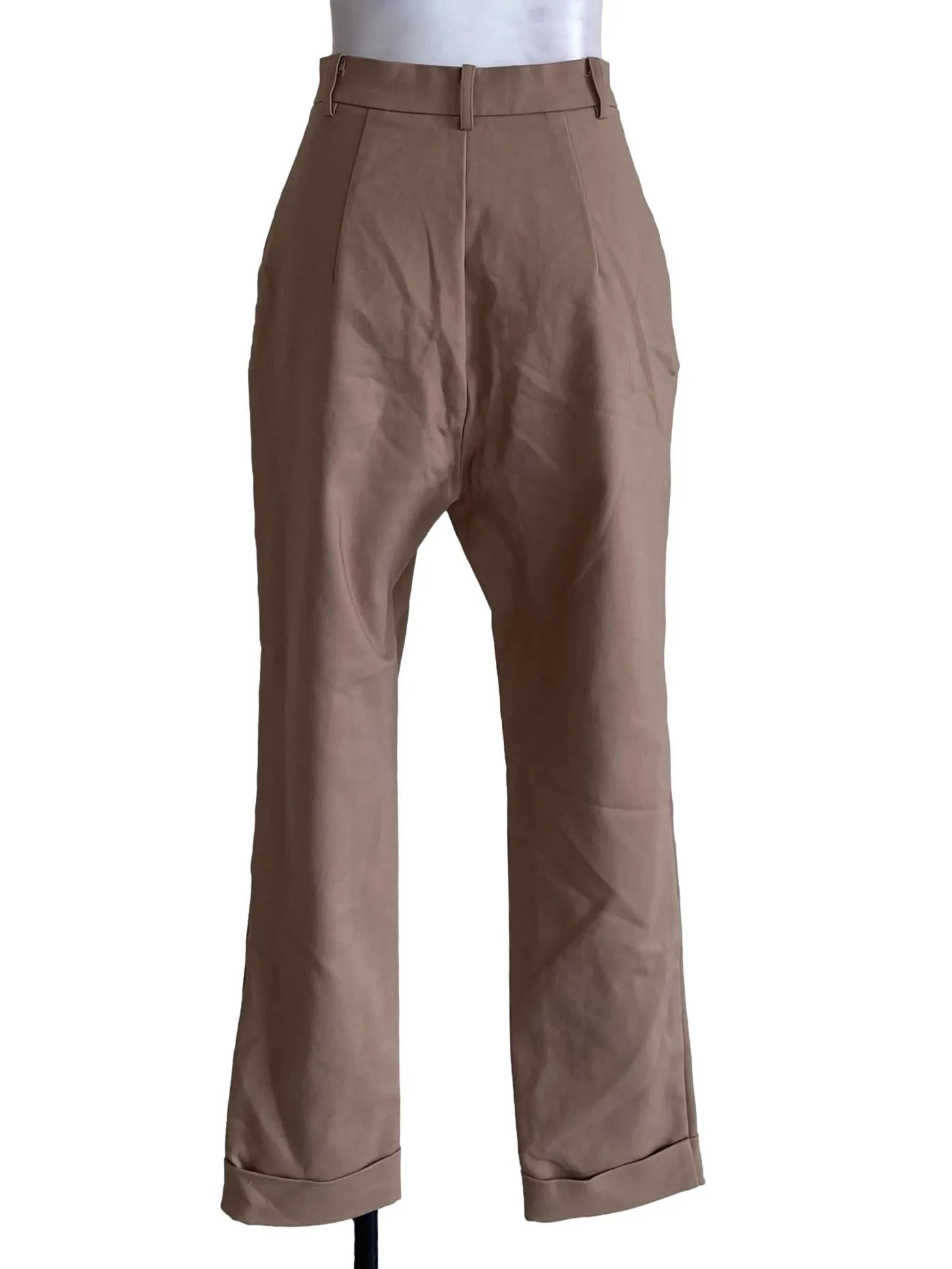 Tortilla Brown Cuffed Pegged Pants