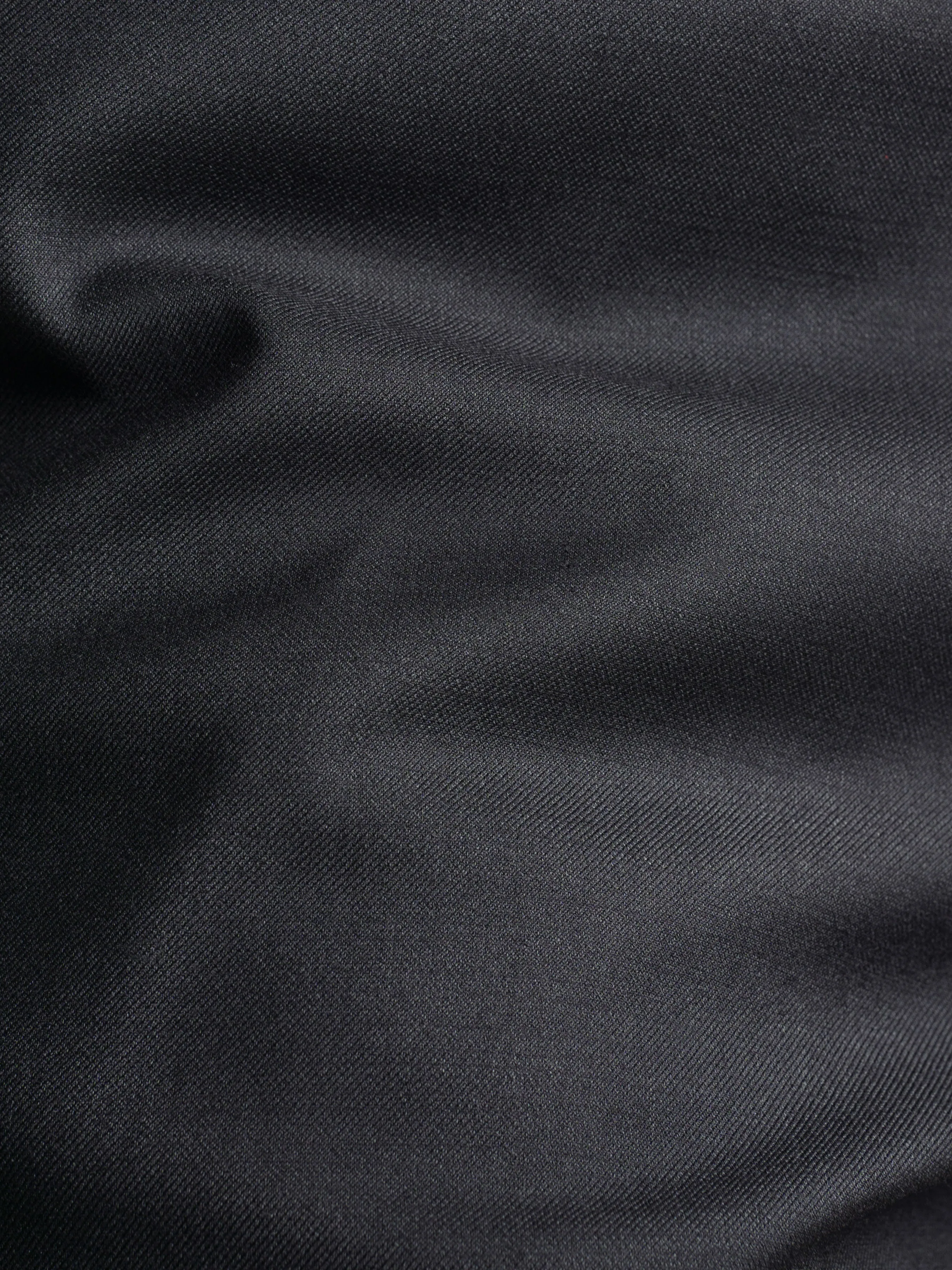 Trousers With Belt Loop - Jet Black Plain (Slim Straight)