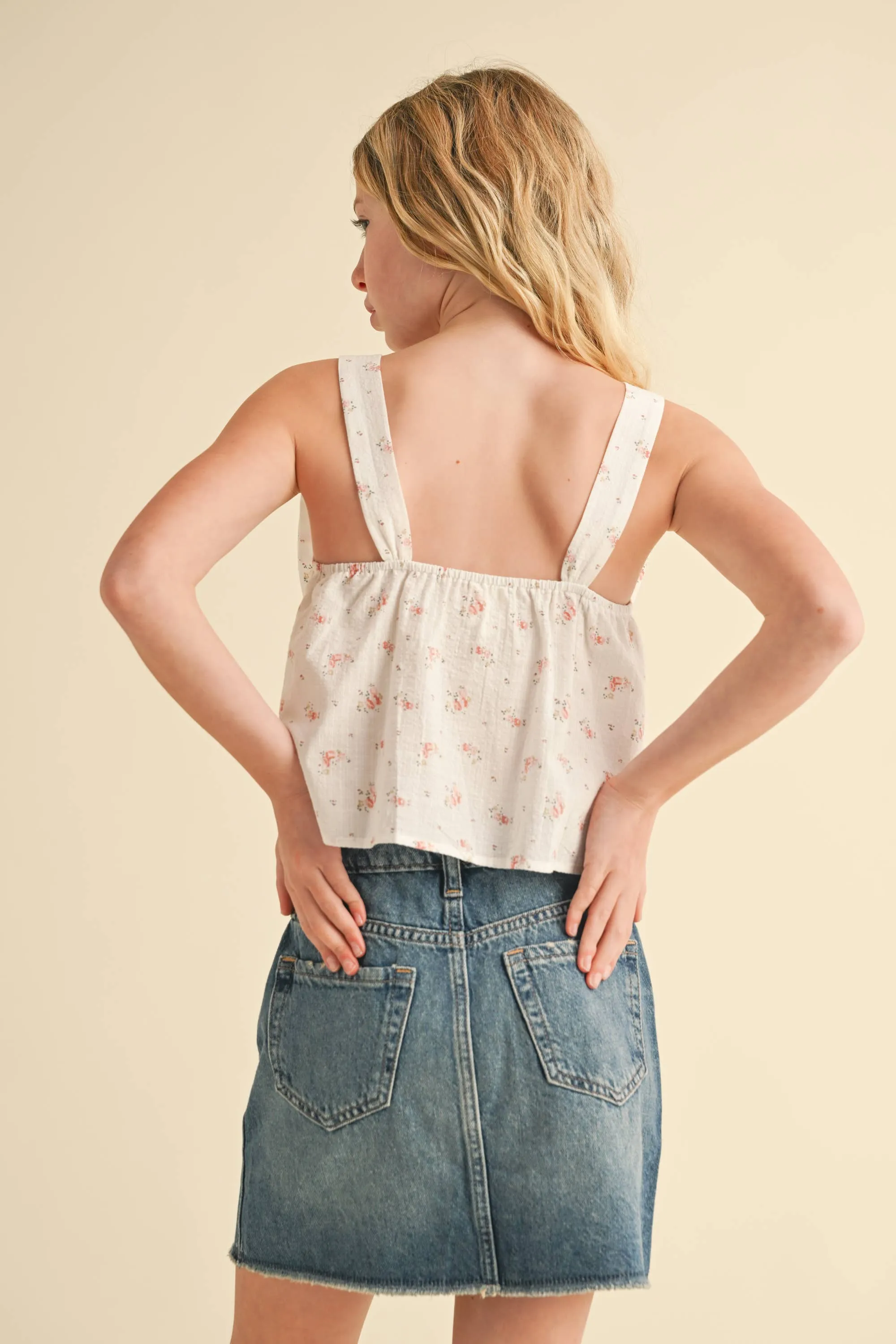 TWEEN KIDS GIRLS BOW FRONT SLEEVELESS TOP (7-14)
