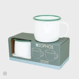 Twin Pack Enamel 400ml Mugs