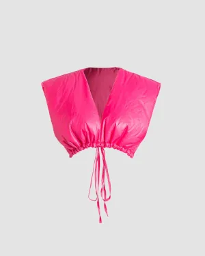 United Neon Cropped Puffer Vest