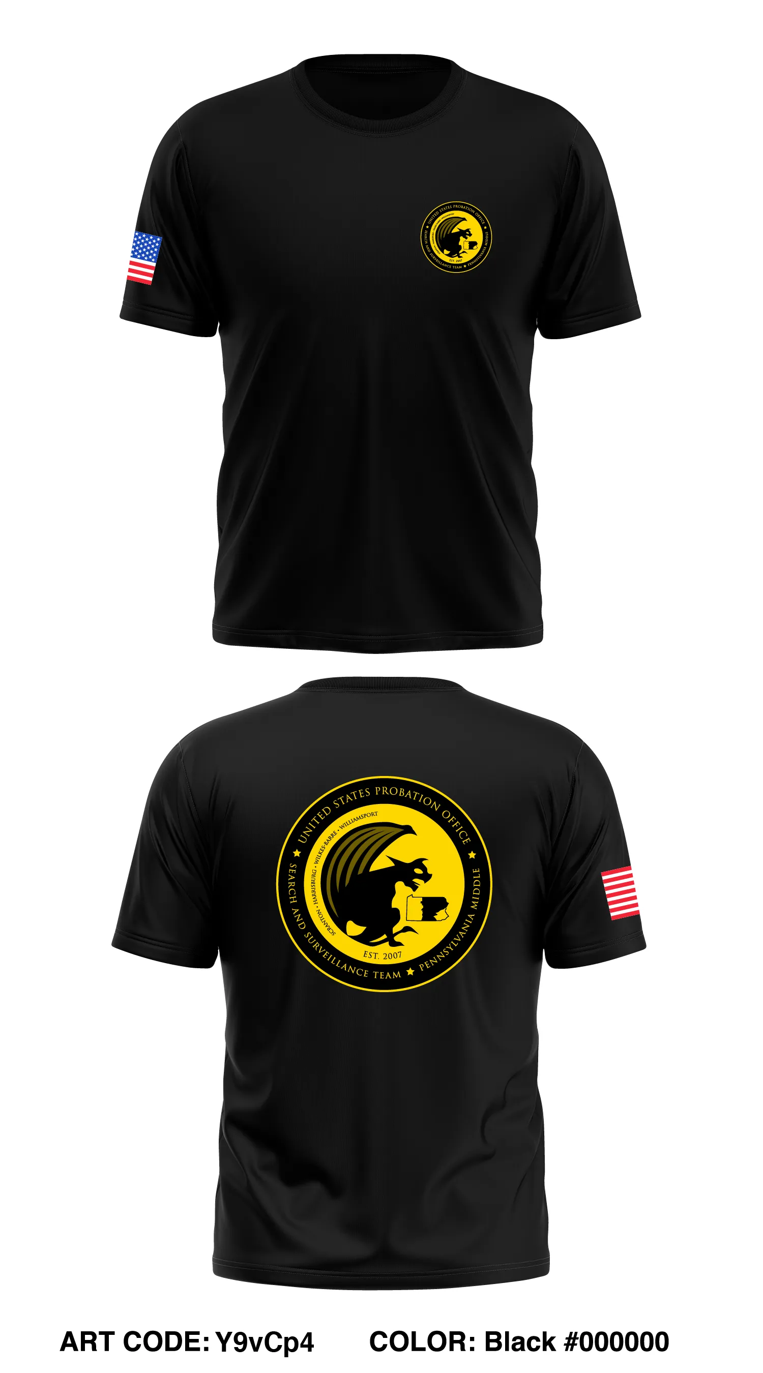 US Probation- Middle Pennsylvania Store 1 Core Men's SS Performance Tee - Y9vCp4