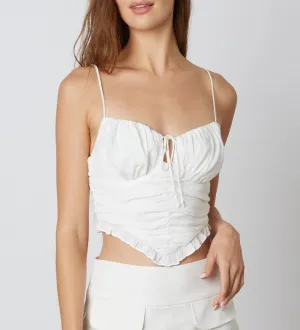 V Hemline Ruffle Crop Top