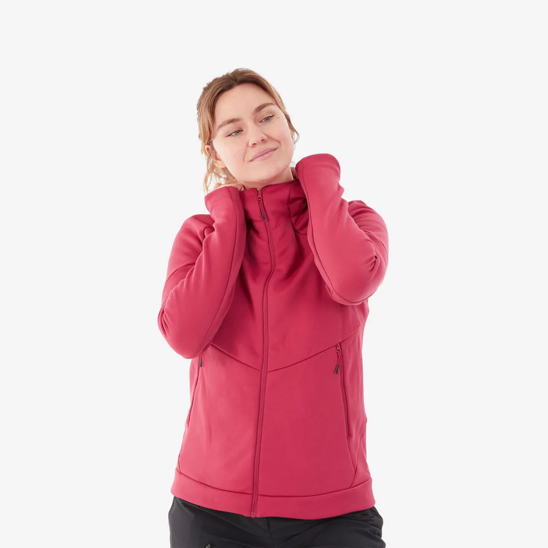 Veste polaire de randonnée - mh500 hood - femme