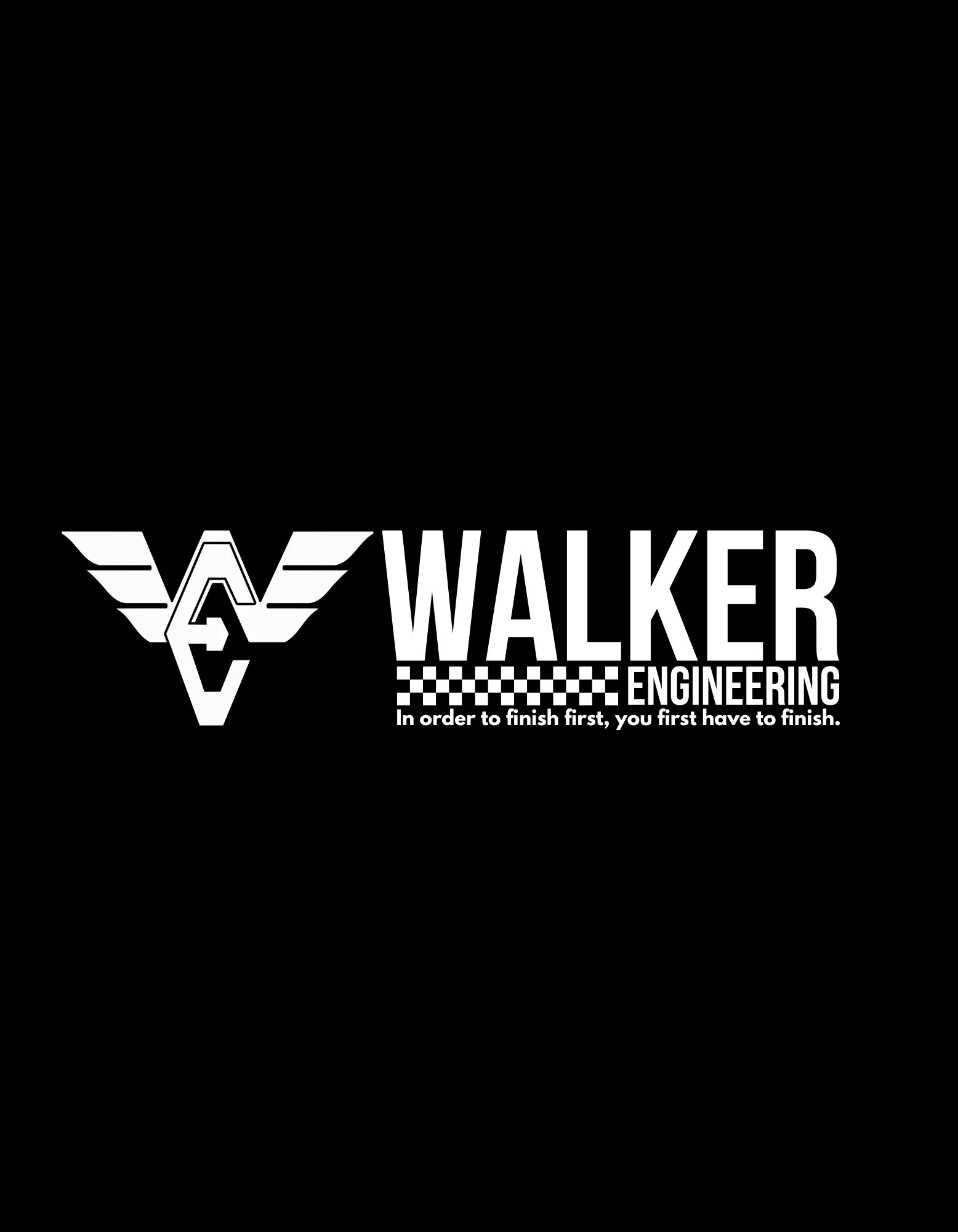Walker Engineering "First to Finish" Super Heavy Black T-Shirt