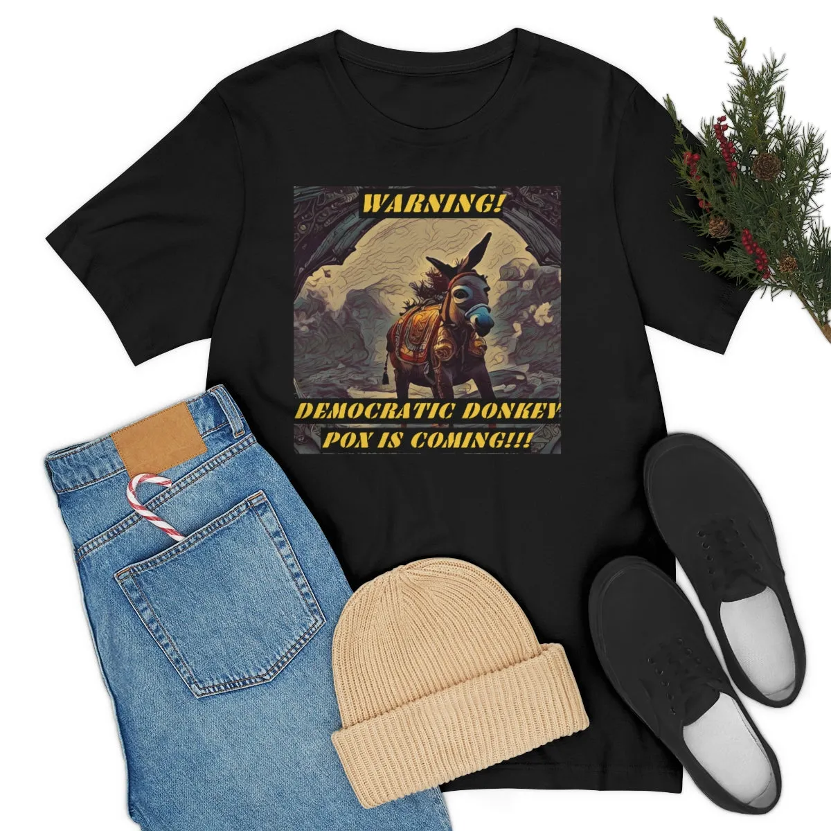 Warning! Democratic Donkey Pox is Coming! Short Sleeve Tee