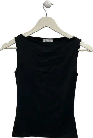 Weekday Black Annie Sleeveless Boatneck Top UK S