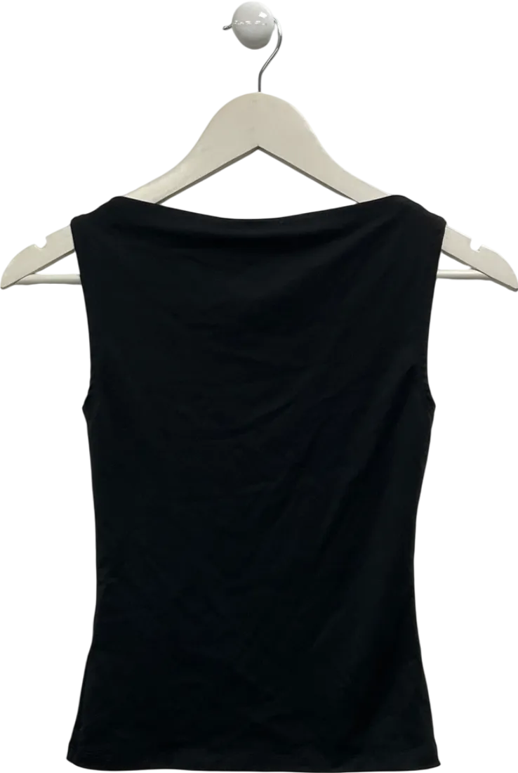 Weekday Black Annie Sleeveless Boatneck Top UK S