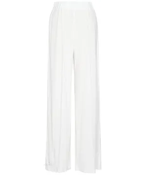 White Jersey Wide Legged Pants