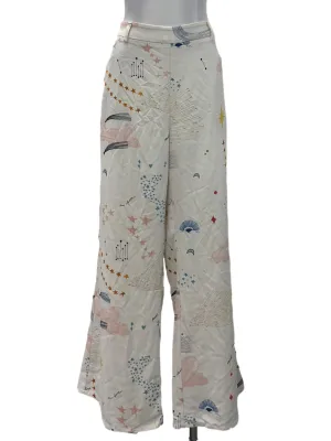 White Trousers With Prints LB