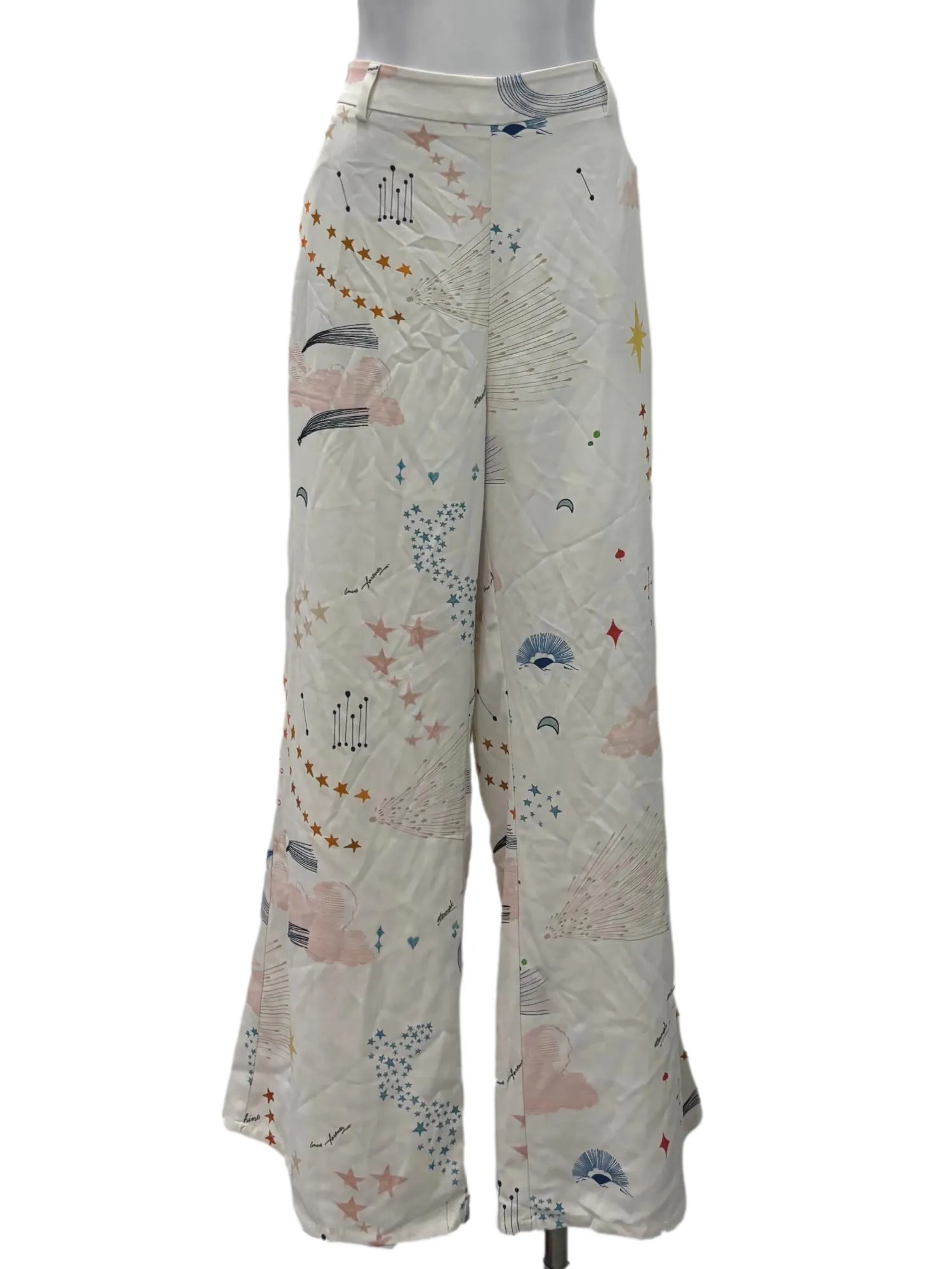 White Trousers With Prints LB