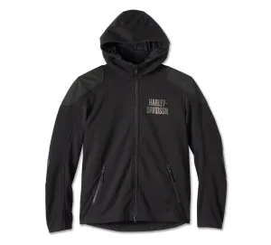 Willie G Skull Graphic Deflector 2.0 Hooded Riding Fleece - Harley Black