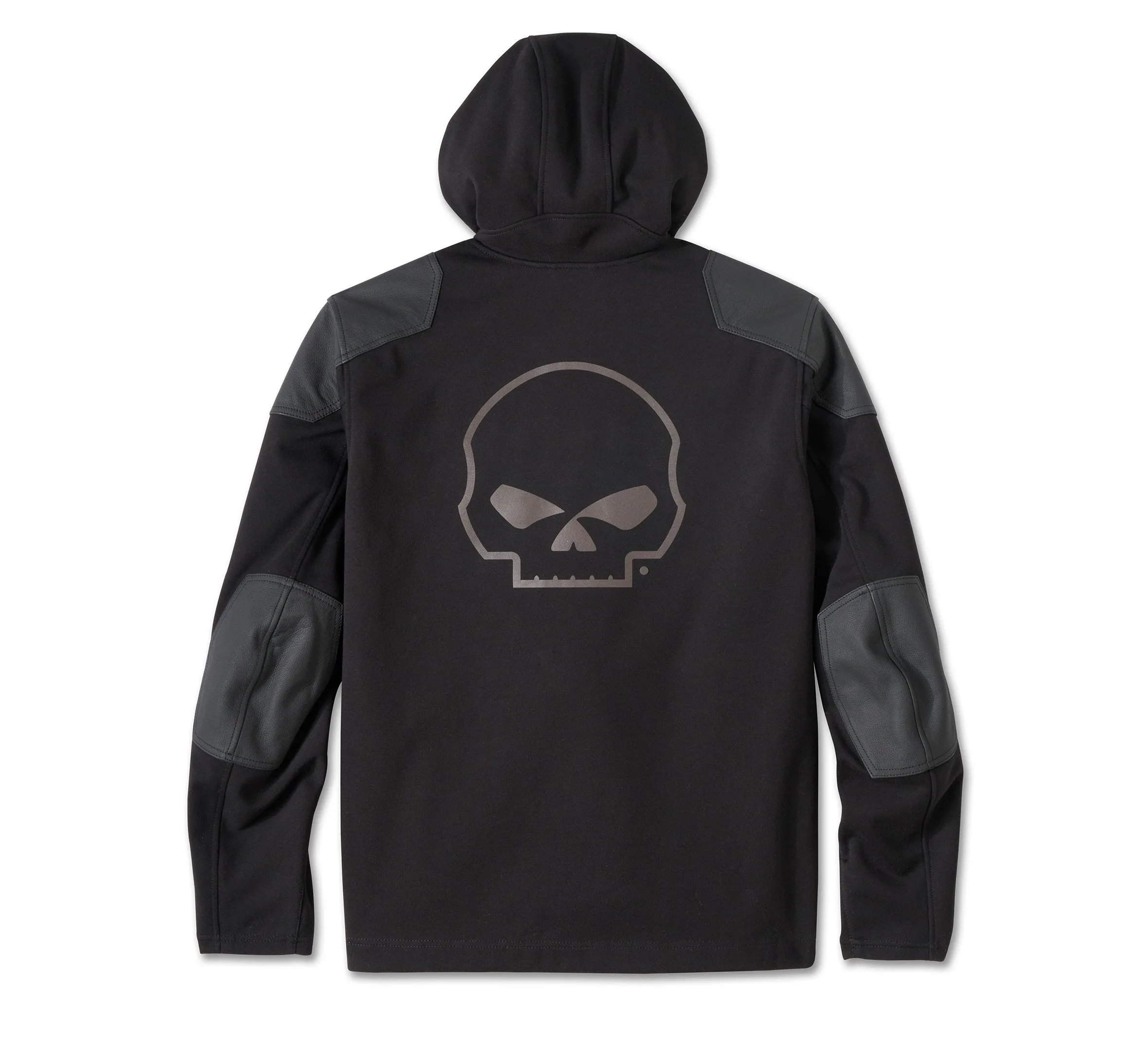 Willie G Skull Graphic Deflector 2.0 Hooded Riding Fleece - Harley Black