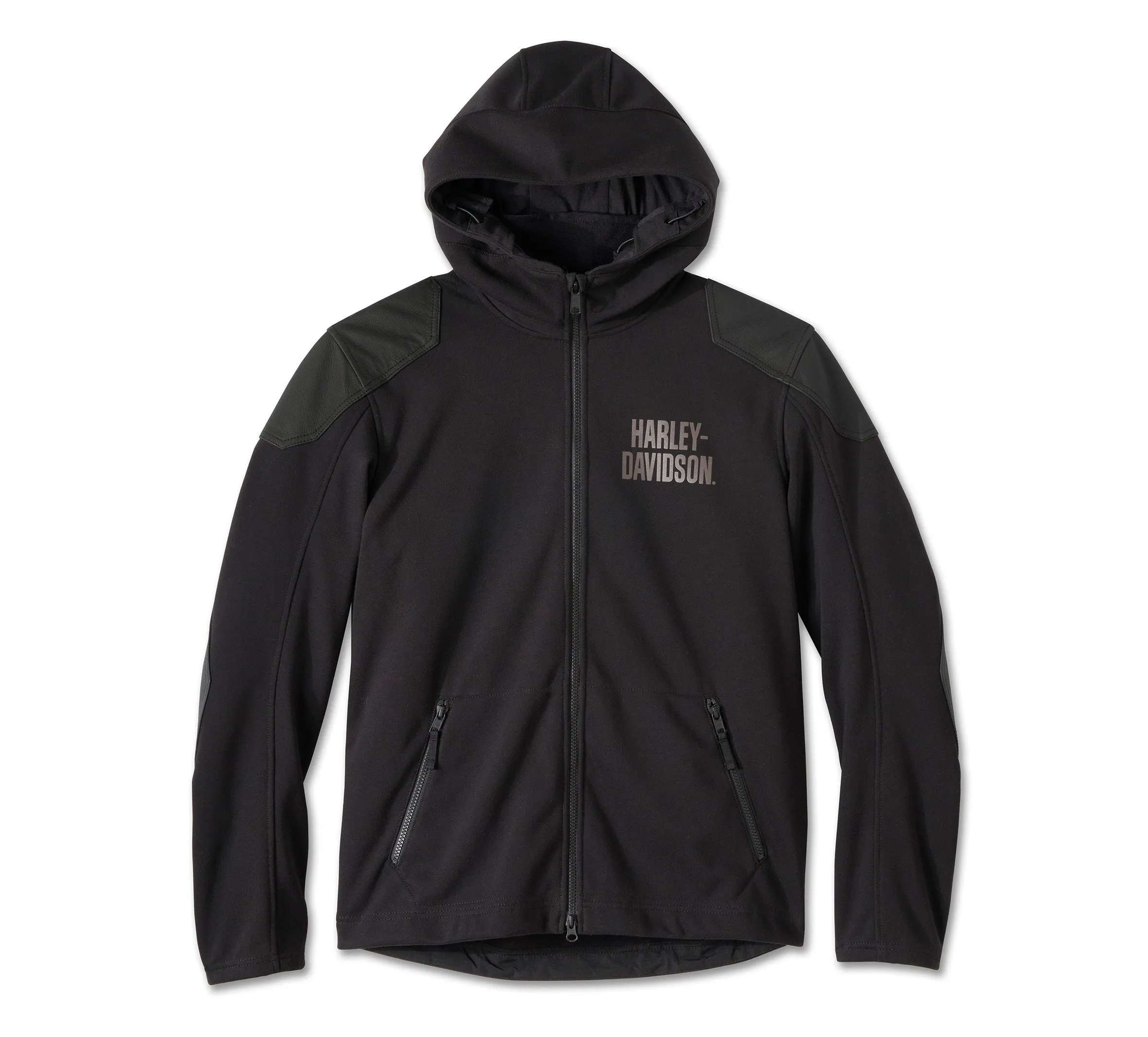 Willie G Skull Graphic Deflector 2.0 Hooded Riding Fleece - Harley Black
