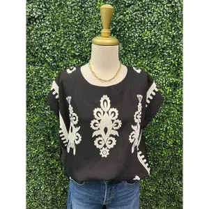 Willow Black Floral Sleeveless Top
