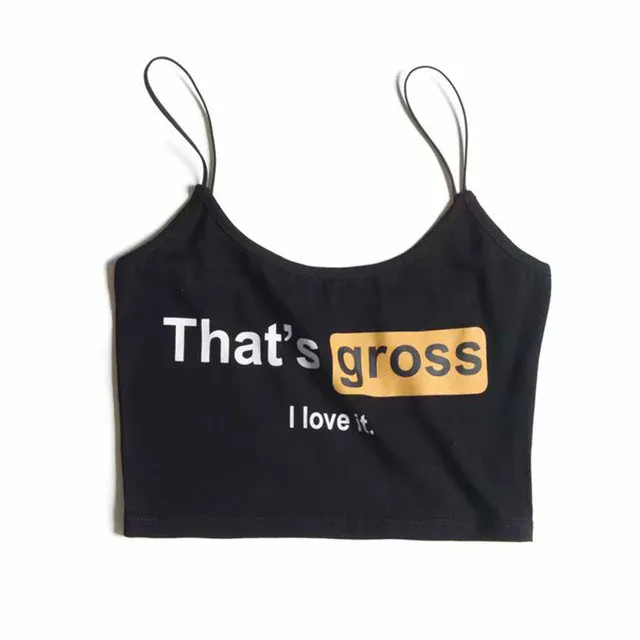 Womail Summer Sexy women vest plus size Vest Sexy letter print hat's gross i love it sling Tank Top Vest 2019 Fashion design