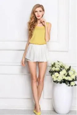 Women Clothes Fitness Tank Top Cropped Chiffon Sleeveless Causal T Shirt Women Vest Crop Tops 16 color