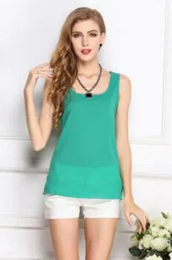 Women Clothes Fitness Tank Top Cropped Chiffon Sleeveless Causal T Shirt Women Vest Crop Tops 16 color