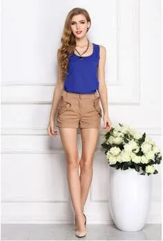 Women Clothes Fitness Tank Top Cropped Chiffon Sleeveless Causal T Shirt Women Vest Crop Tops 16 color