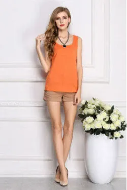 Women Clothes Fitness Tank Top Cropped Chiffon Sleeveless Causal T Shirt Women Vest Crop Tops 16 color