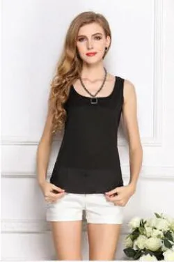 Women Clothes Fitness Tank Top Cropped Chiffon Sleeveless Causal T Shirt Women Vest Crop Tops 16 color
