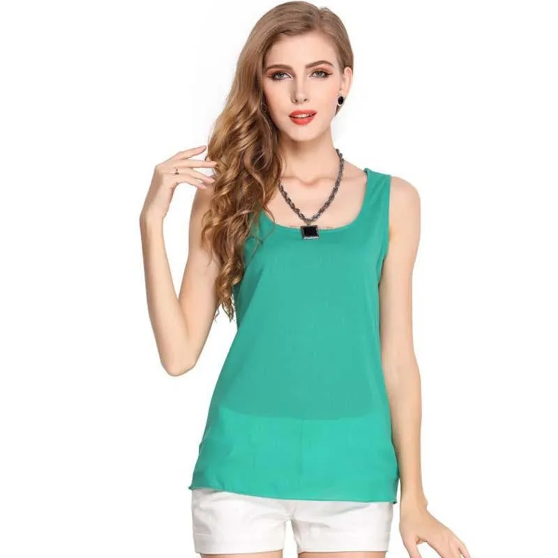 Women Clothes Fitness Tank Top Cropped Chiffon Sleeveless Causal T Shirt Women Vest Crop Tops 16 color