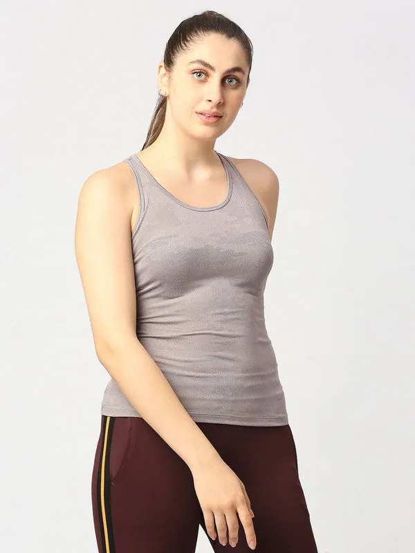 Women Grey Solid Top - Adventure Racer Back-LO