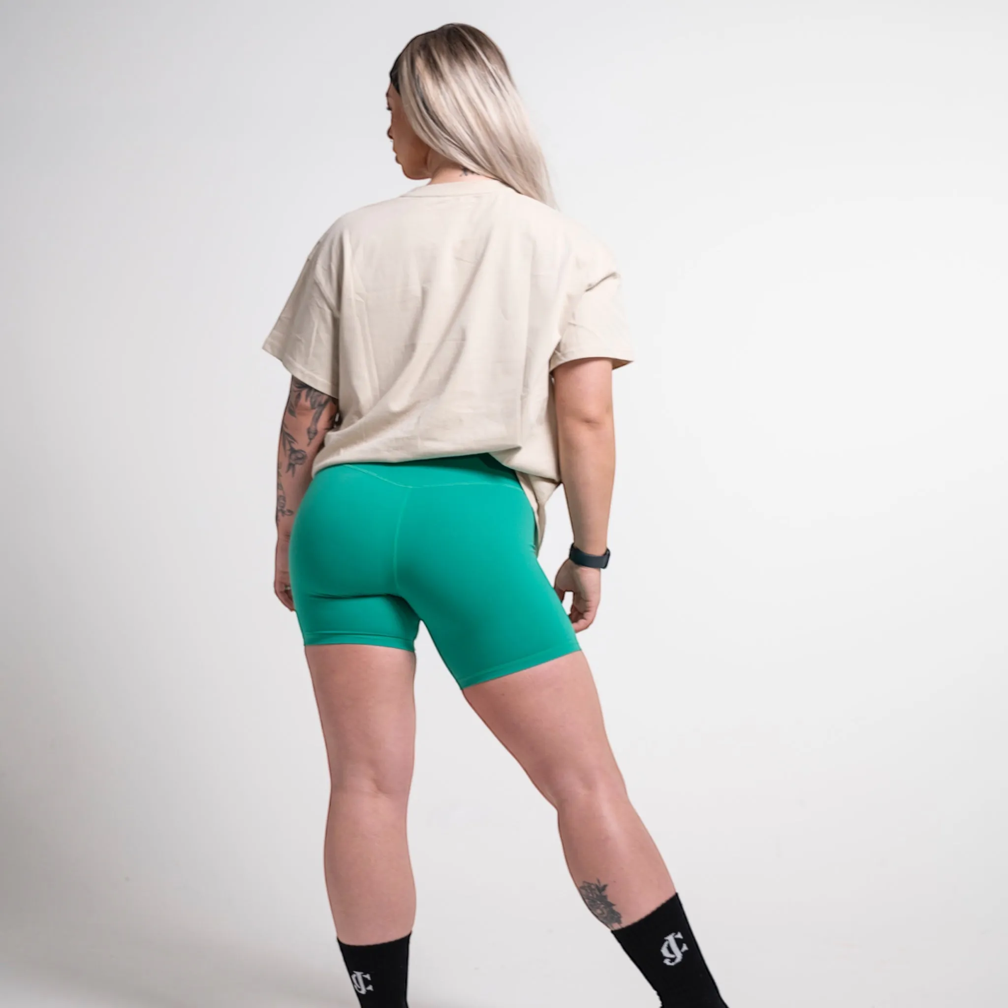 Women Gym Shorts Green
