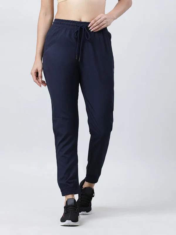 Women Navy Solid Track Pants & Joggers GROOVER-Navy