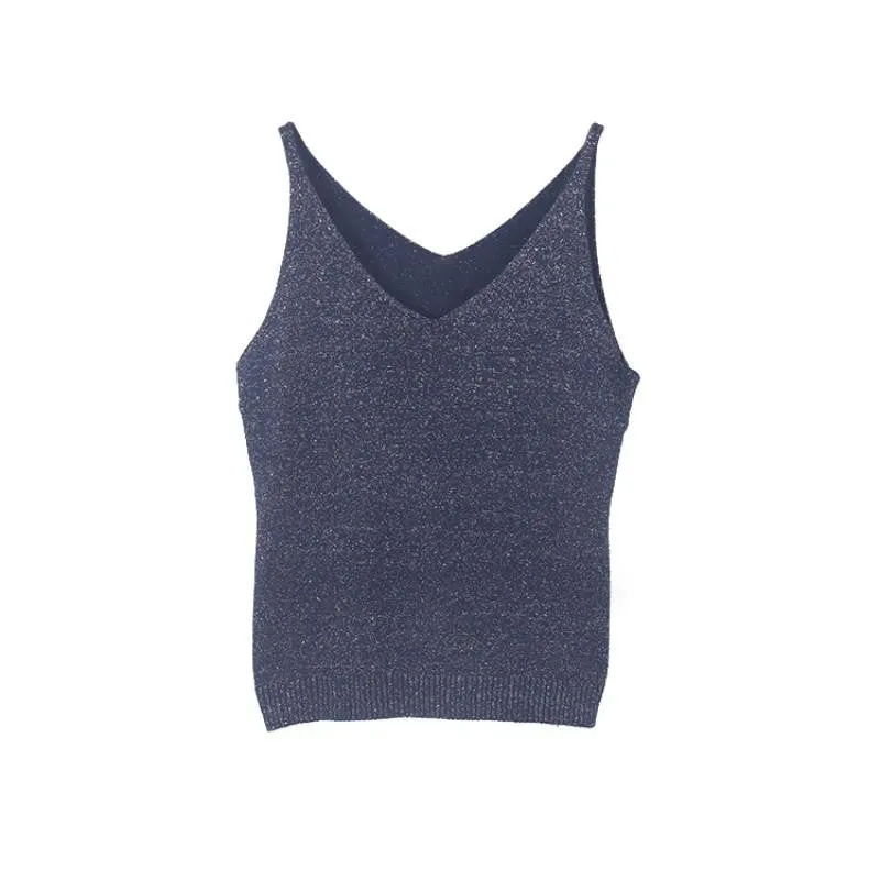 Women V Neck Sleeveless Tops Shirt Spaghetti Strap Short Tops H34
