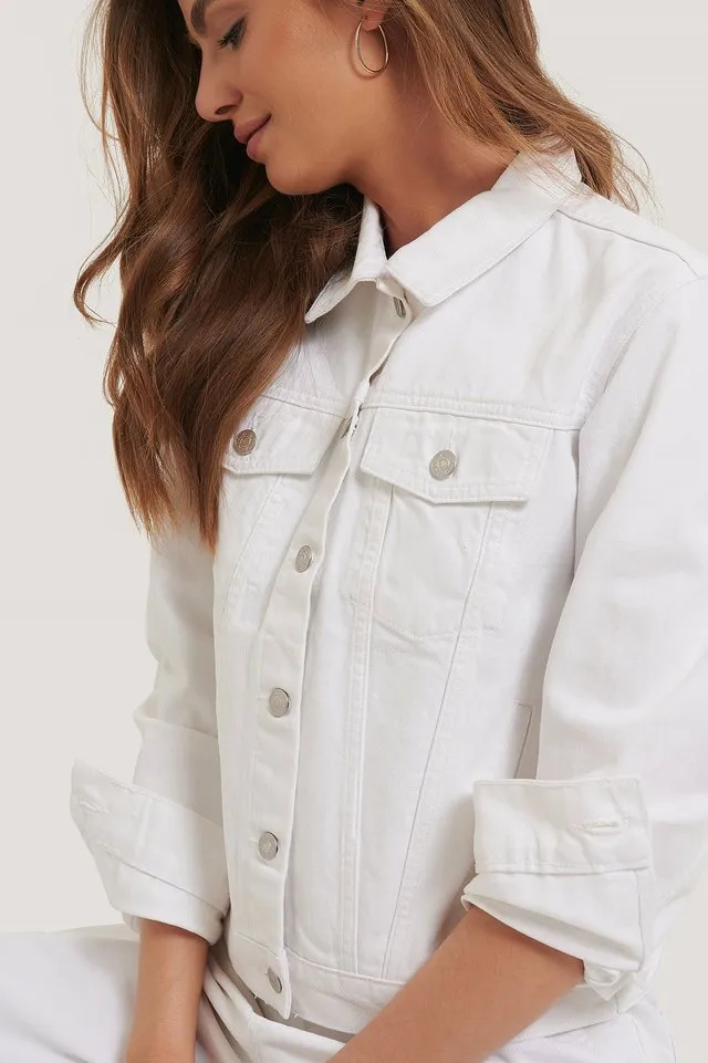 Women White Solid Jacket