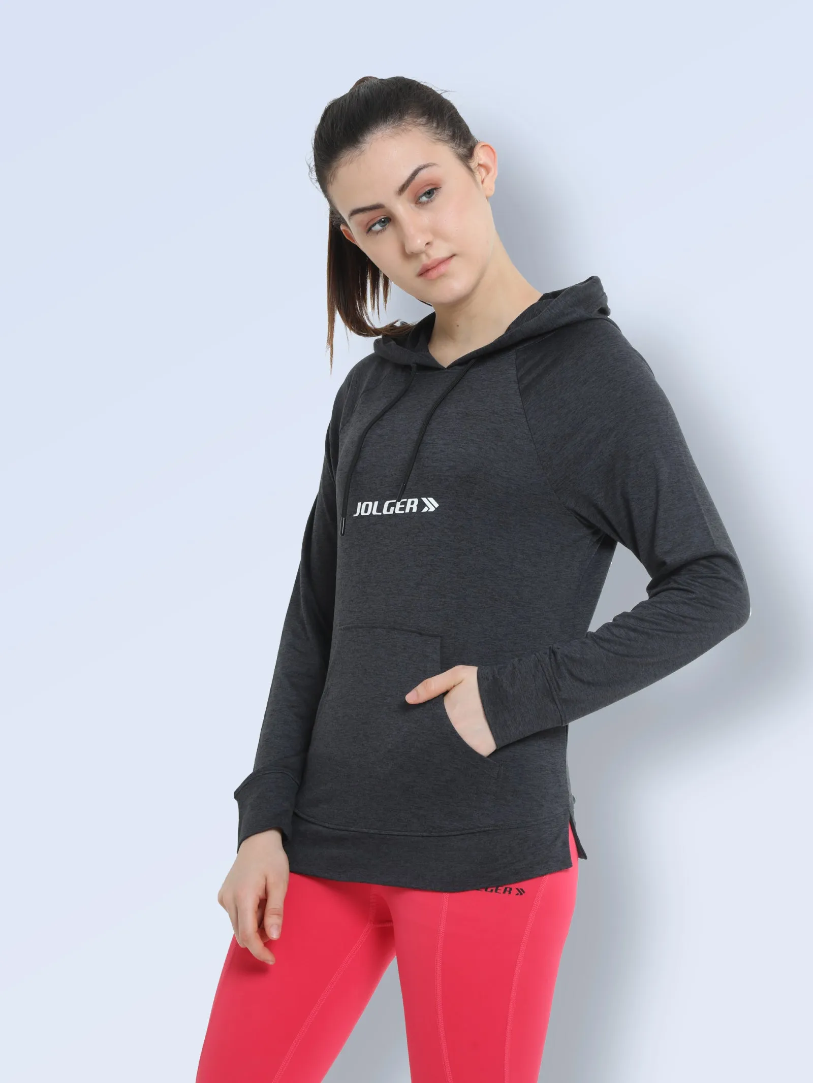 Women's All Weather Hoodie Jacket with Kangaroo Pockets-Solid