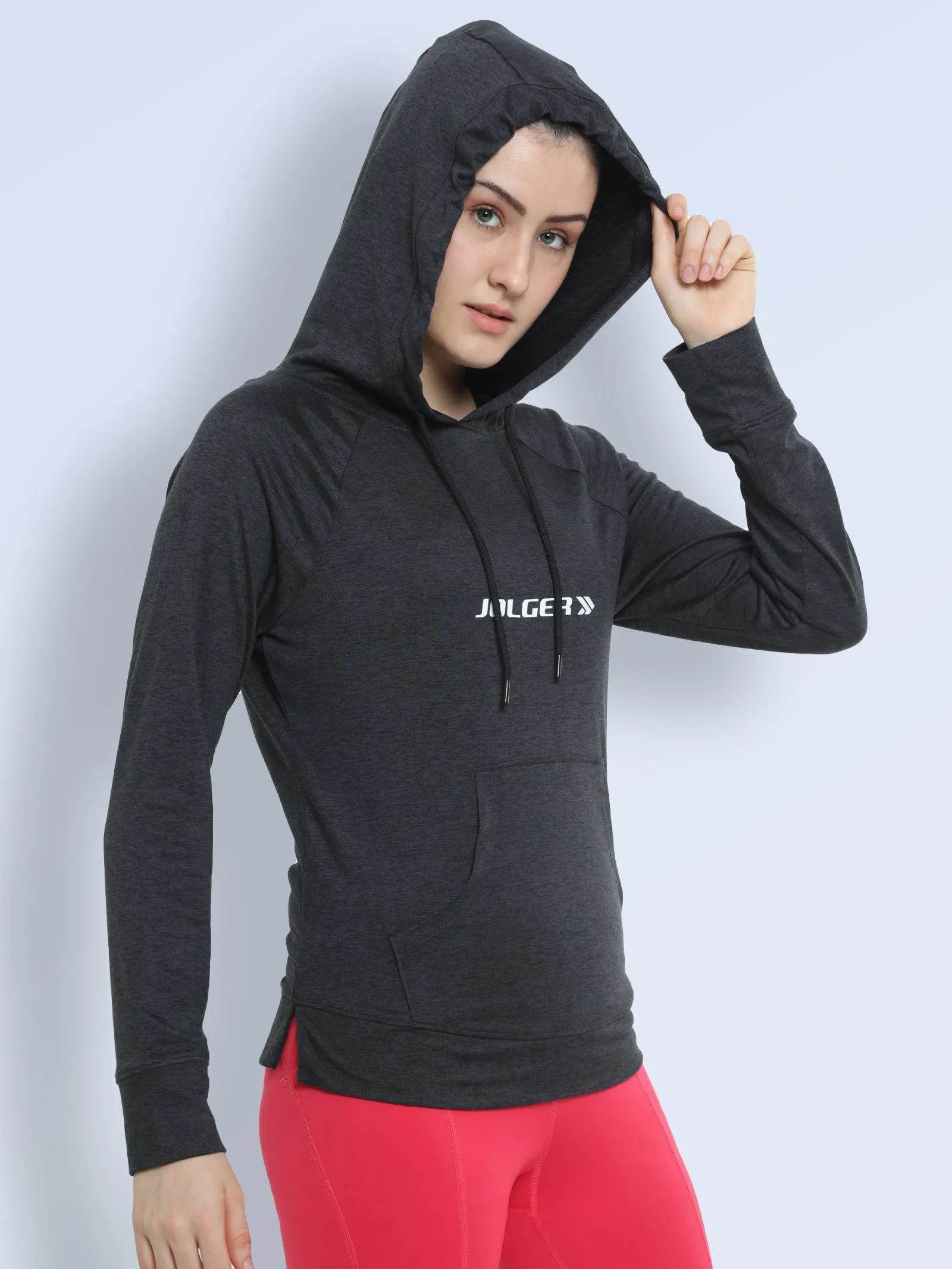 Women's All Weather Hoodie Jacket with Kangaroo Pockets-Solid