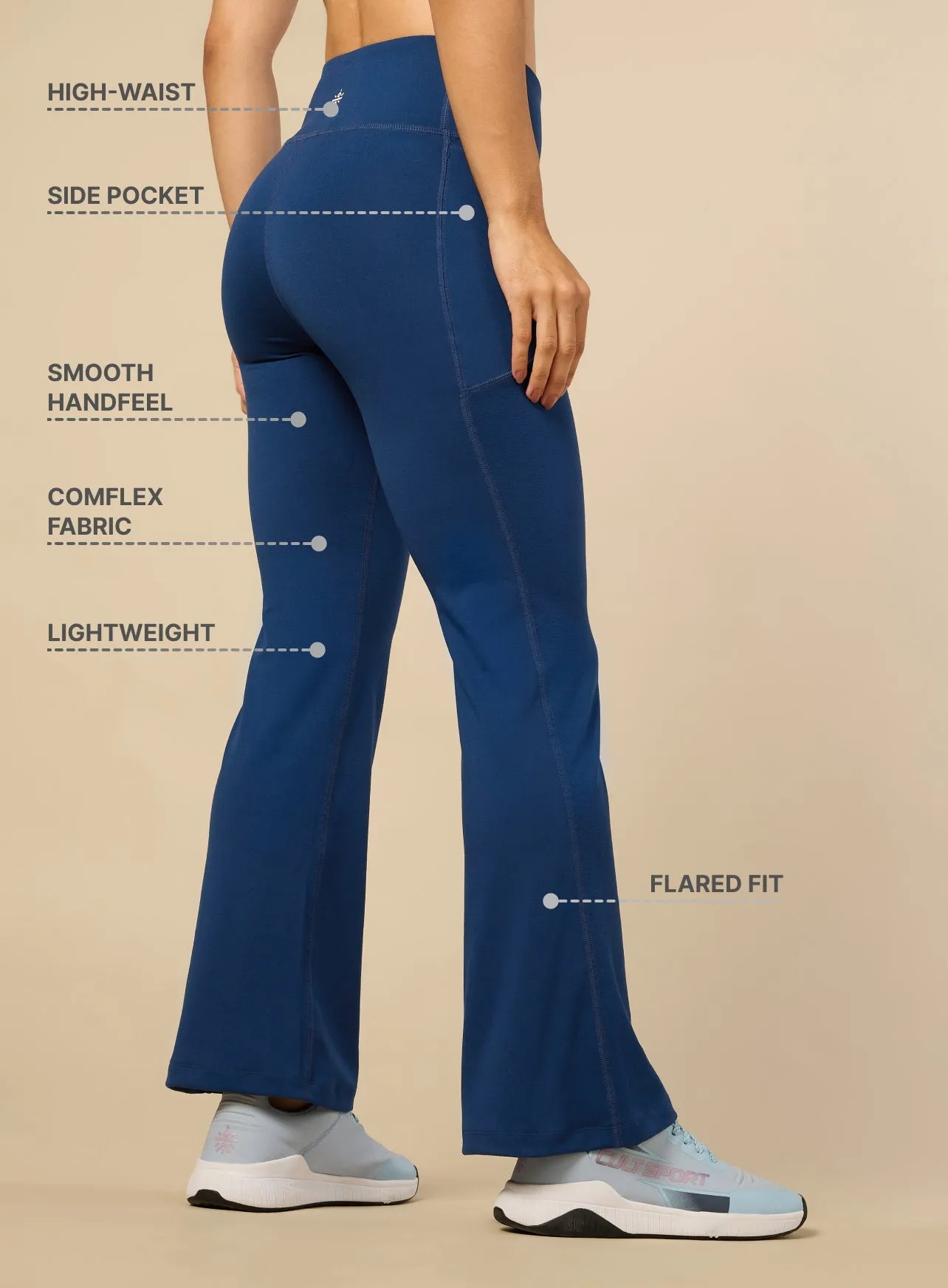 Women's COMFlex Teal Performance Flare Pants