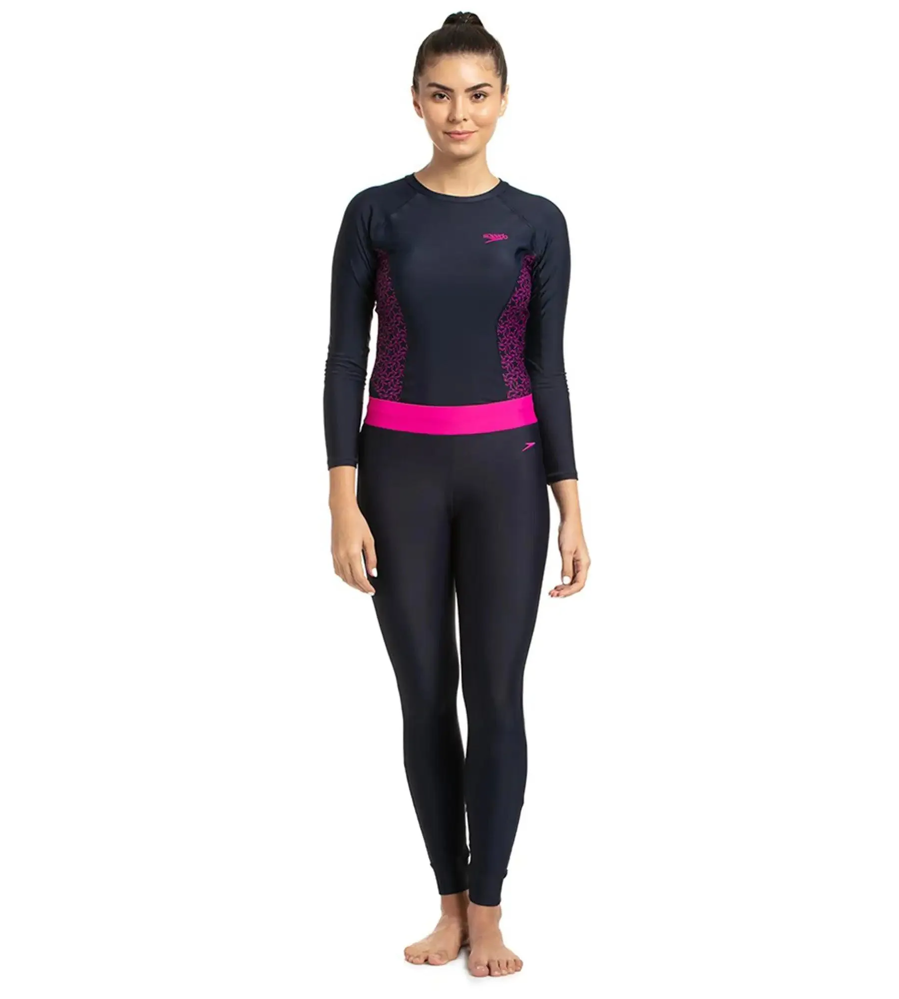 Women's Endurance 10 Active Leggings - True Navy & Electric Pink