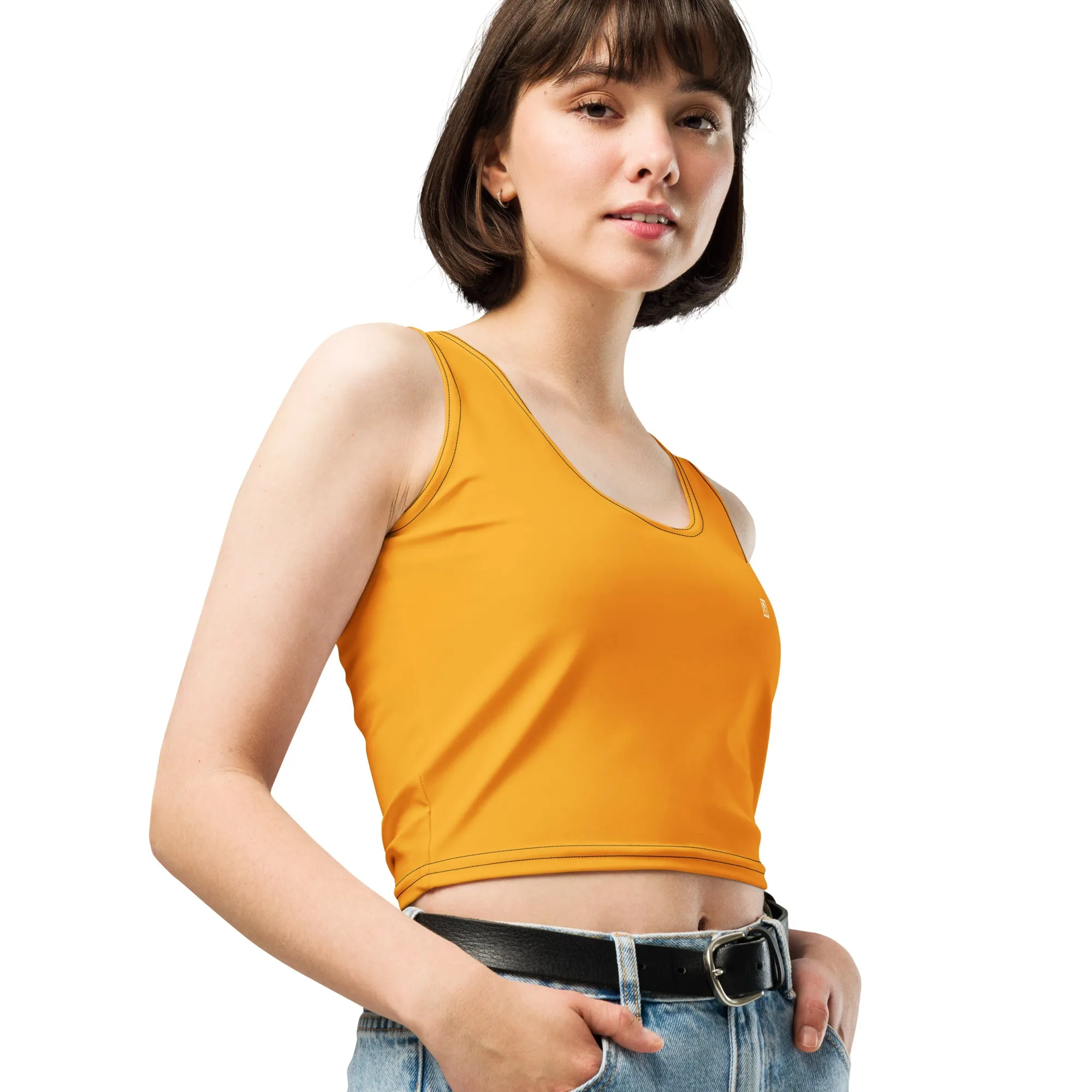 Women's Mustard Yellow Crop Tank Top
