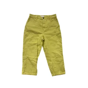 Womens Yellow Capri Pants Size 8 FDJ French Dressing Cotton & Lycra Stretch Cropped Trousers #6720