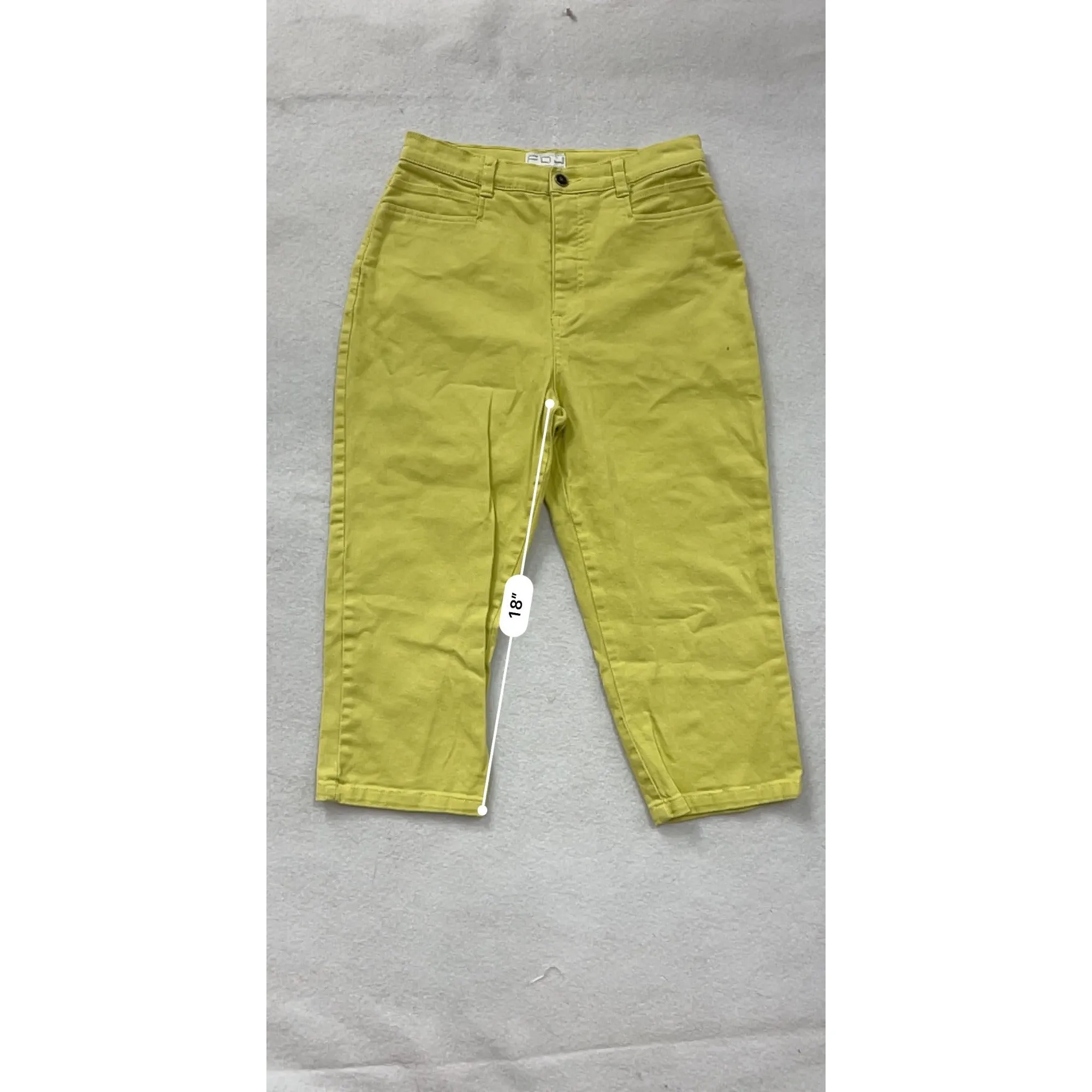 Womens Yellow Capri Pants Size 8 FDJ French Dressing Cotton & Lycra Stretch Cropped Trousers #6720