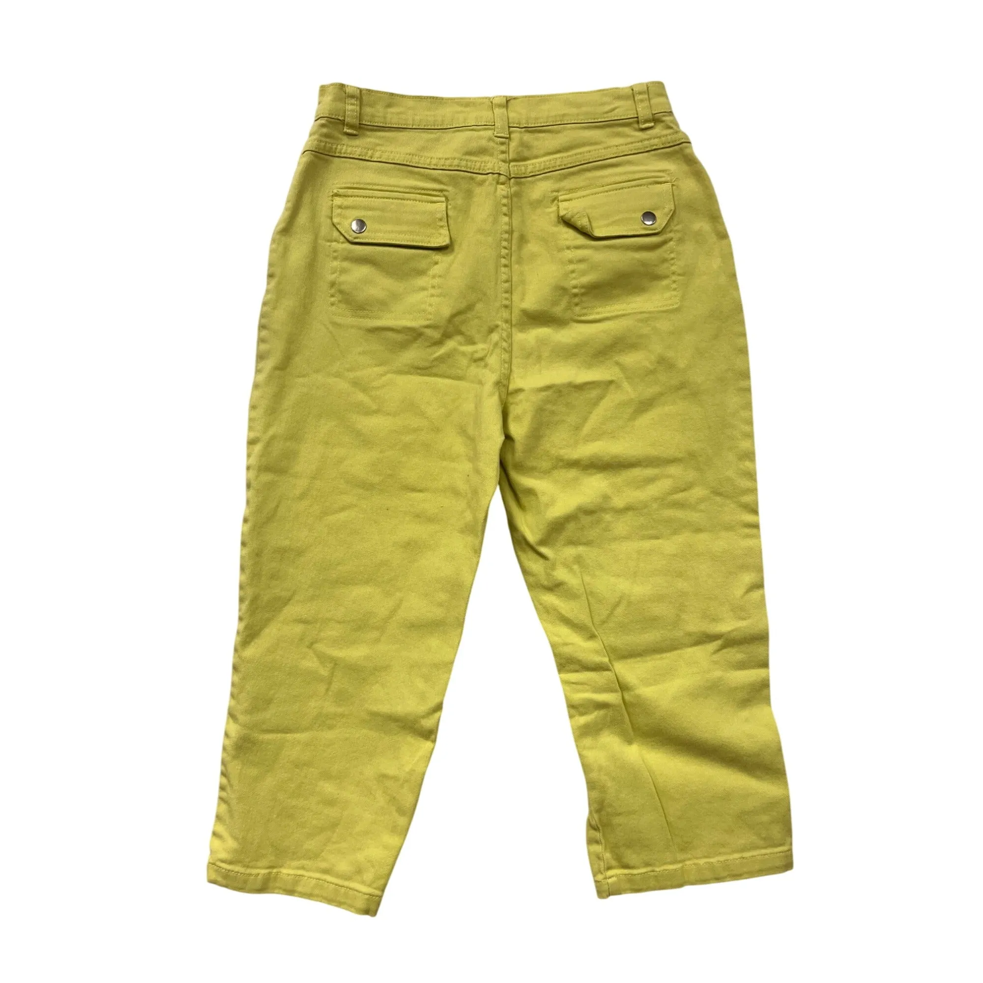Womens Yellow Capri Pants Size 8 FDJ French Dressing Cotton & Lycra Stretch Cropped Trousers #6720