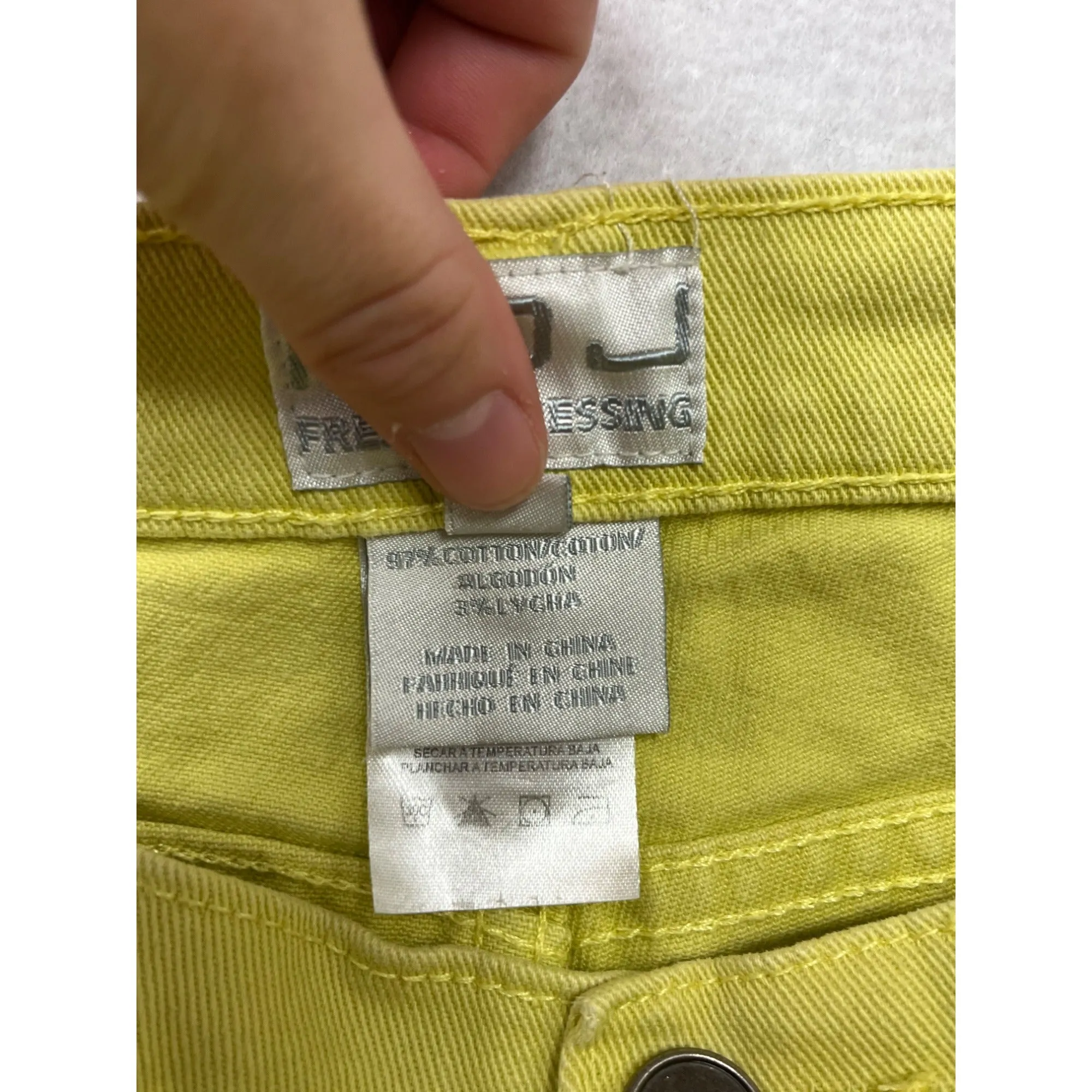 Womens Yellow Capri Pants Size 8 FDJ French Dressing Cotton & Lycra Stretch Cropped Trousers #6720