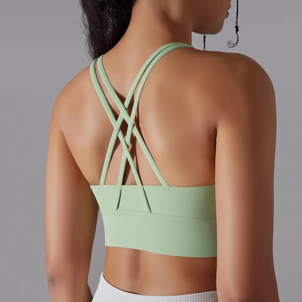 Women’s Yoga Bra Tank Top – Naked Feel Sport Bra Gym Vest Camisole for Fitness & Workout
