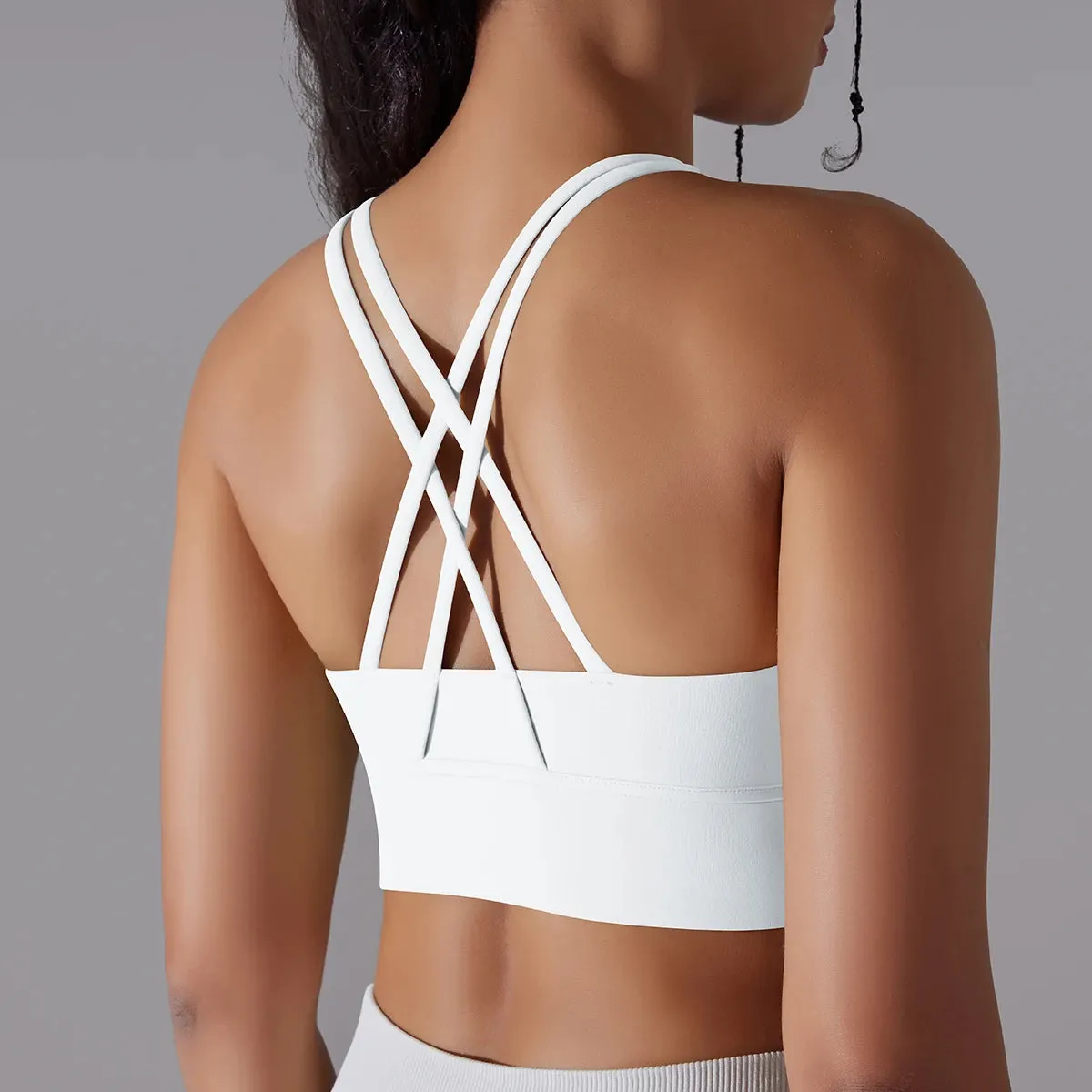 Women’s Yoga Bra Tank Top – Naked Feel Sport Bra Gym Vest Camisole for Fitness & Workout