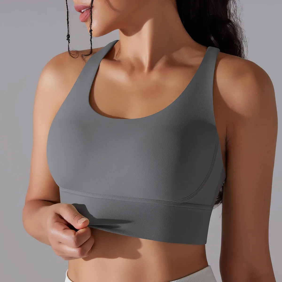 Women’s Yoga Bra Tank Top – Naked Feel Sport Bra Gym Vest Camisole for Fitness & Workout