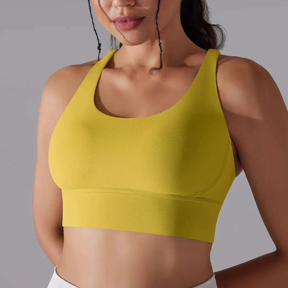 Women’s Yoga Bra Tank Top – Naked Feel Sport Bra Gym Vest Camisole for Fitness & Workout