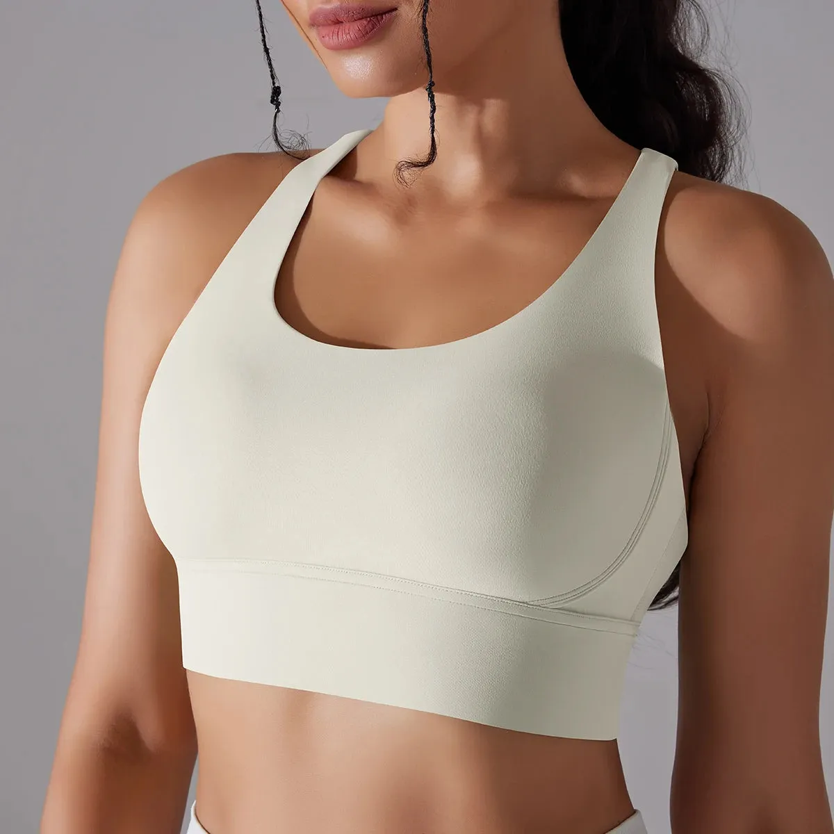 Women’s Yoga Bra Tank Top – Naked Feel Sport Bra Gym Vest Camisole for Fitness & Workout