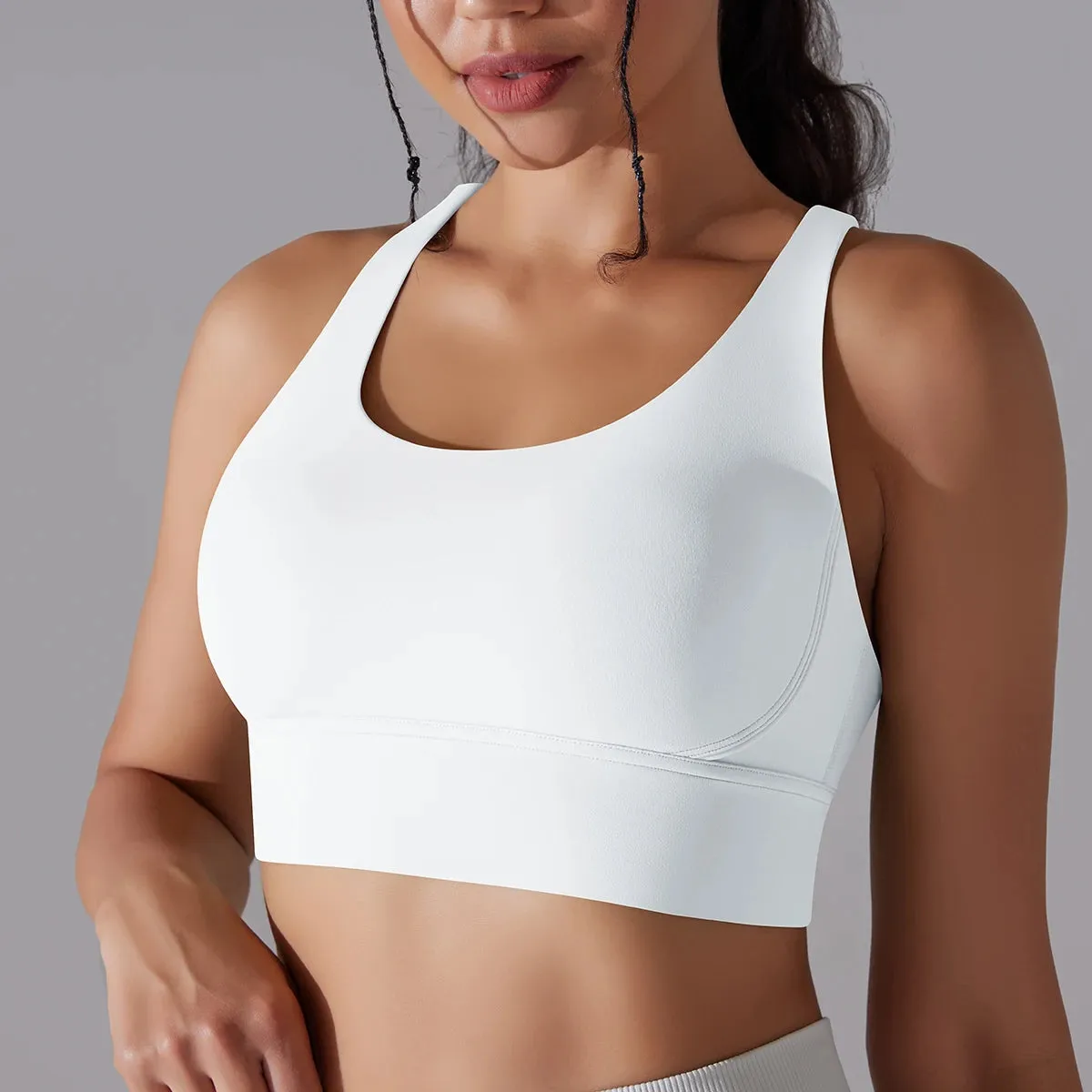 Women’s Yoga Bra Tank Top – Naked Feel Sport Bra Gym Vest Camisole for Fitness & Workout