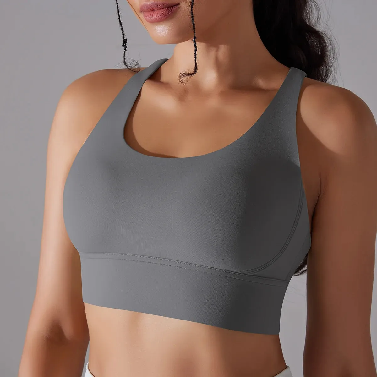 Women’s Yoga Bra Tank Top – Naked Feel Sport Bra Gym Vest Camisole for Fitness & Workout