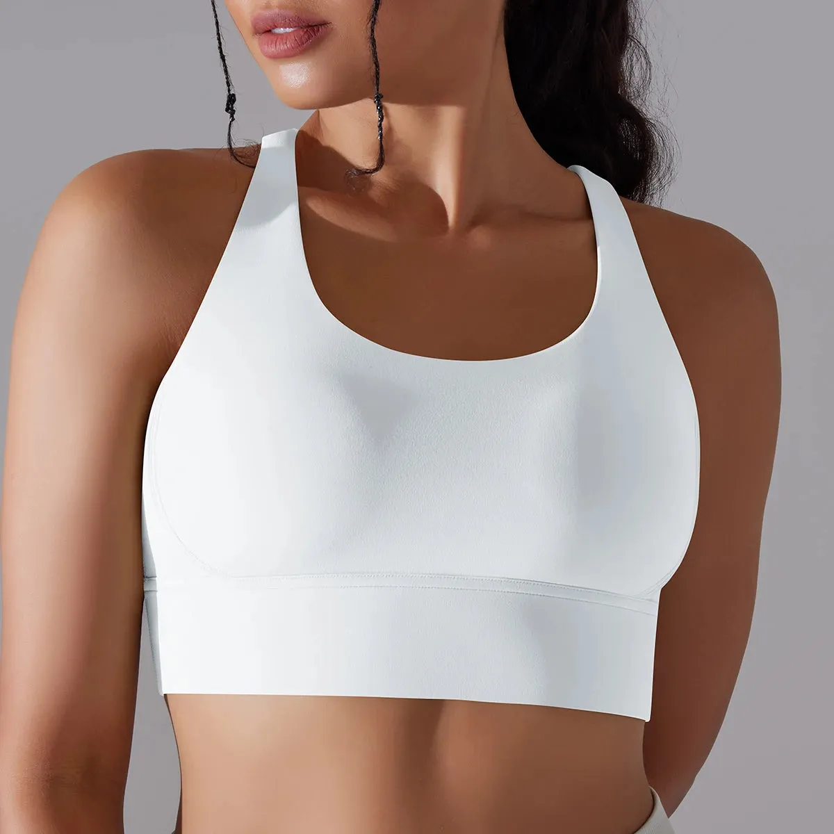 Women’s Yoga Bra Tank Top – Naked Feel Sport Bra Gym Vest Camisole for Fitness & Workout