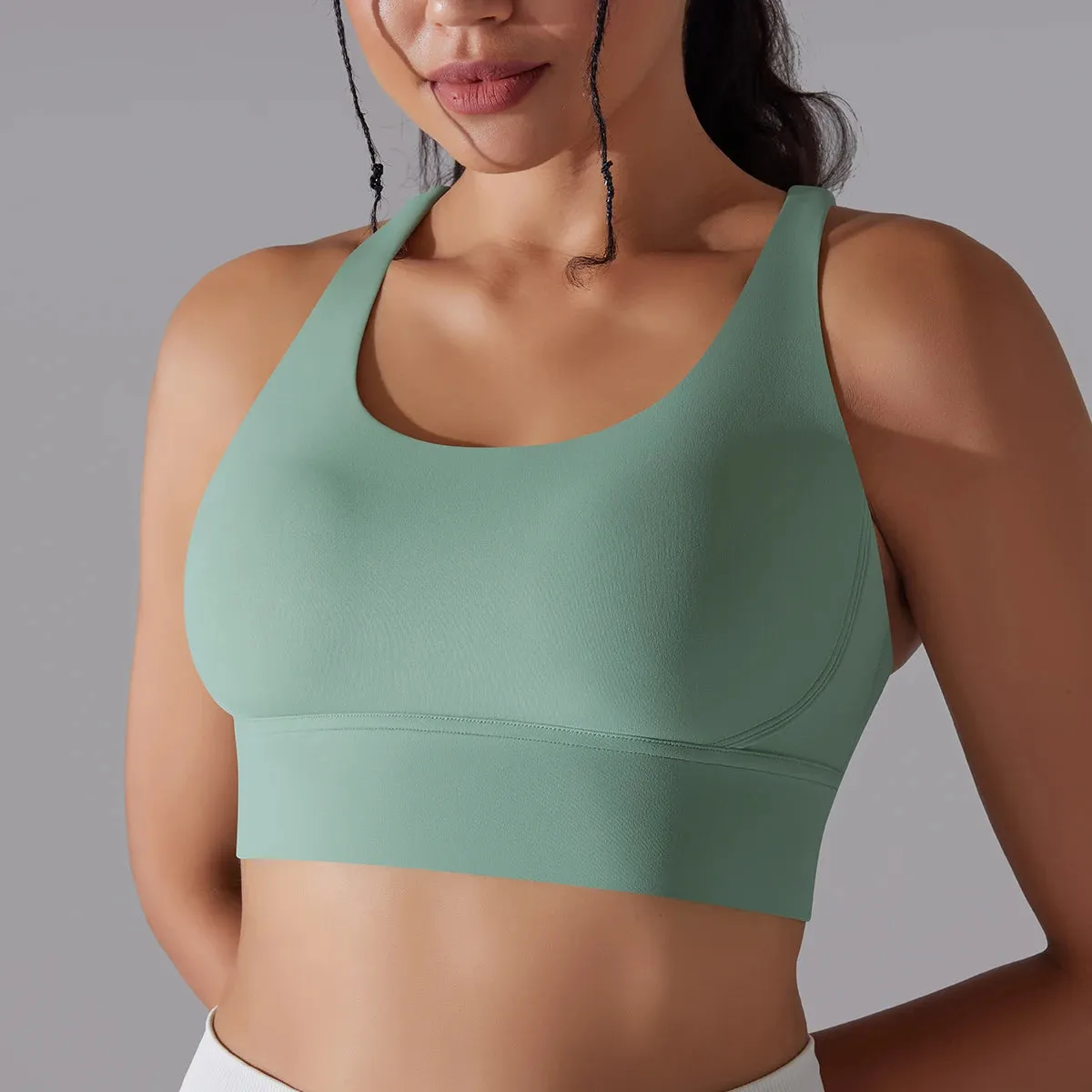 Women’s Yoga Bra Tank Top – Naked Feel Sport Bra Gym Vest Camisole for Fitness & Workout